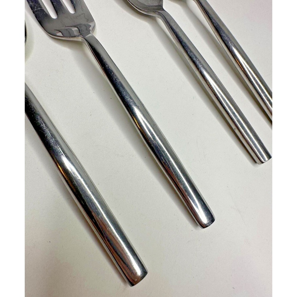 Cambridge Emerge Stainless serving Spoons Meat Fork Slotted 4 Pc Set Solid